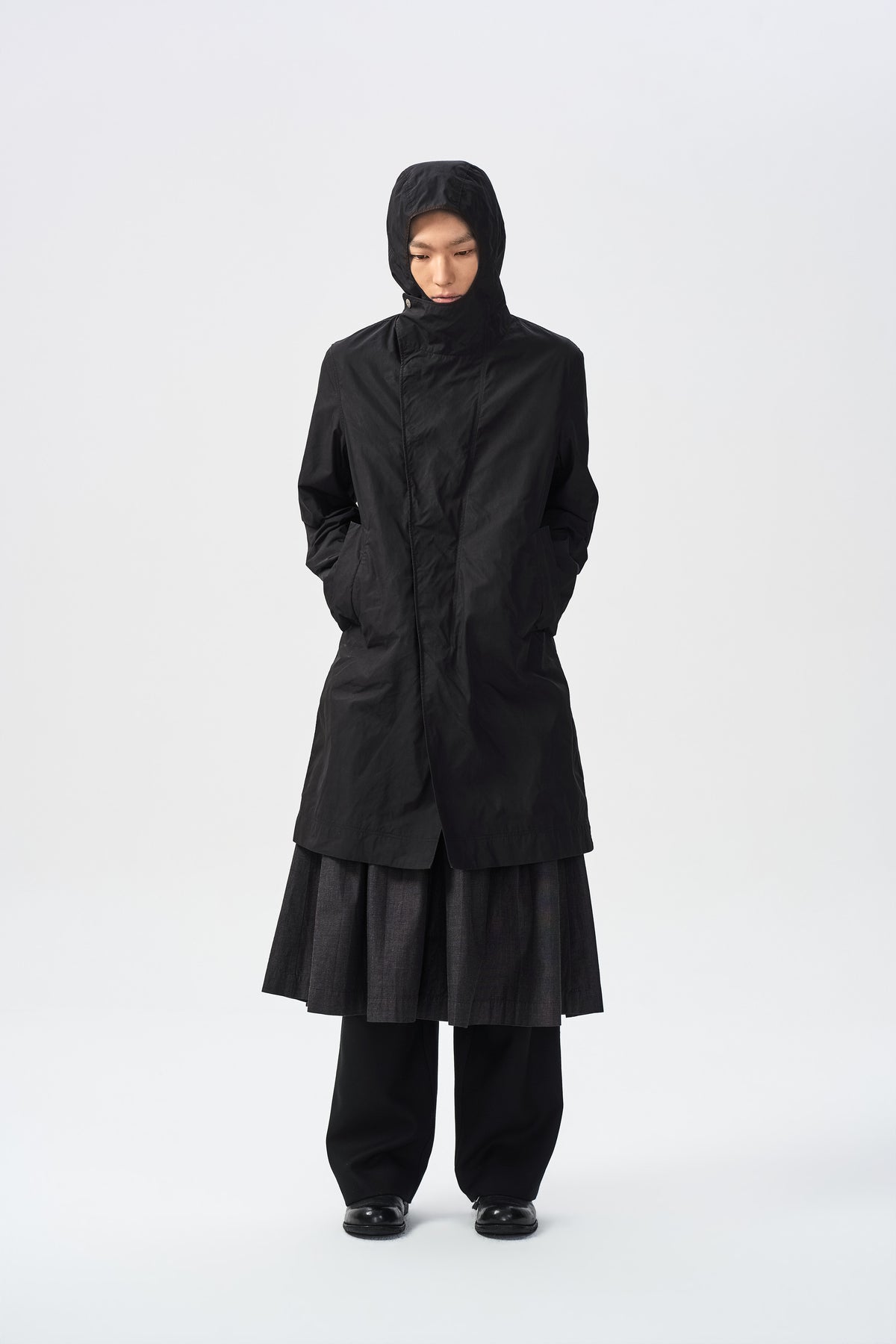 LORN OVER-SHELL COAT — front full view — ATTEMPT AW26