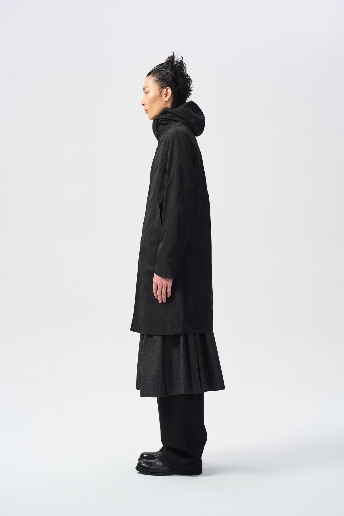 LORN OVER-SHELL COAT — side full view — ATTEMPT AW26