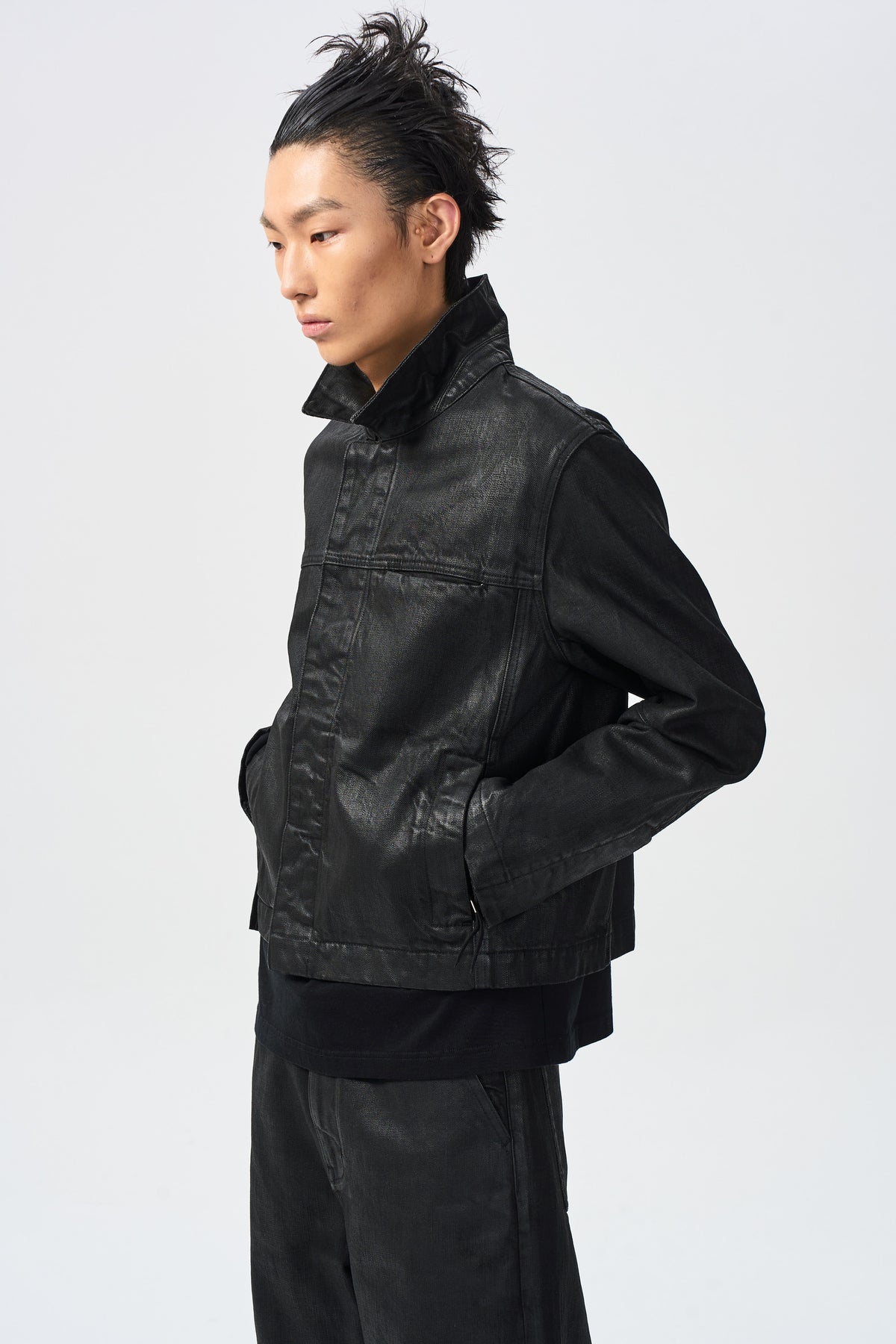 VALL AXIS JACKET — side pocket and sleeve detail — ATTEMPT AW26