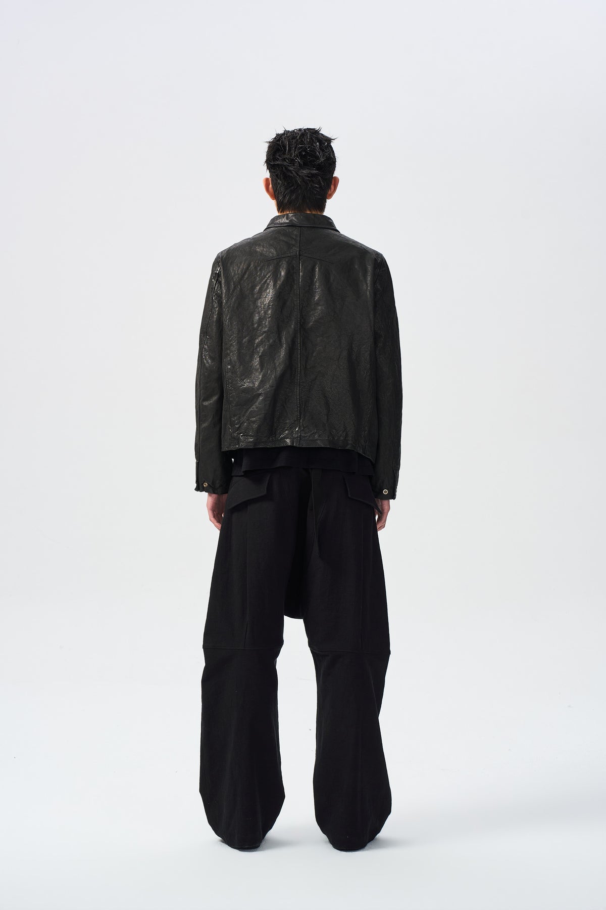 HORSEHIDE ZIP JACKET — back full view — ATTEMPT AW26