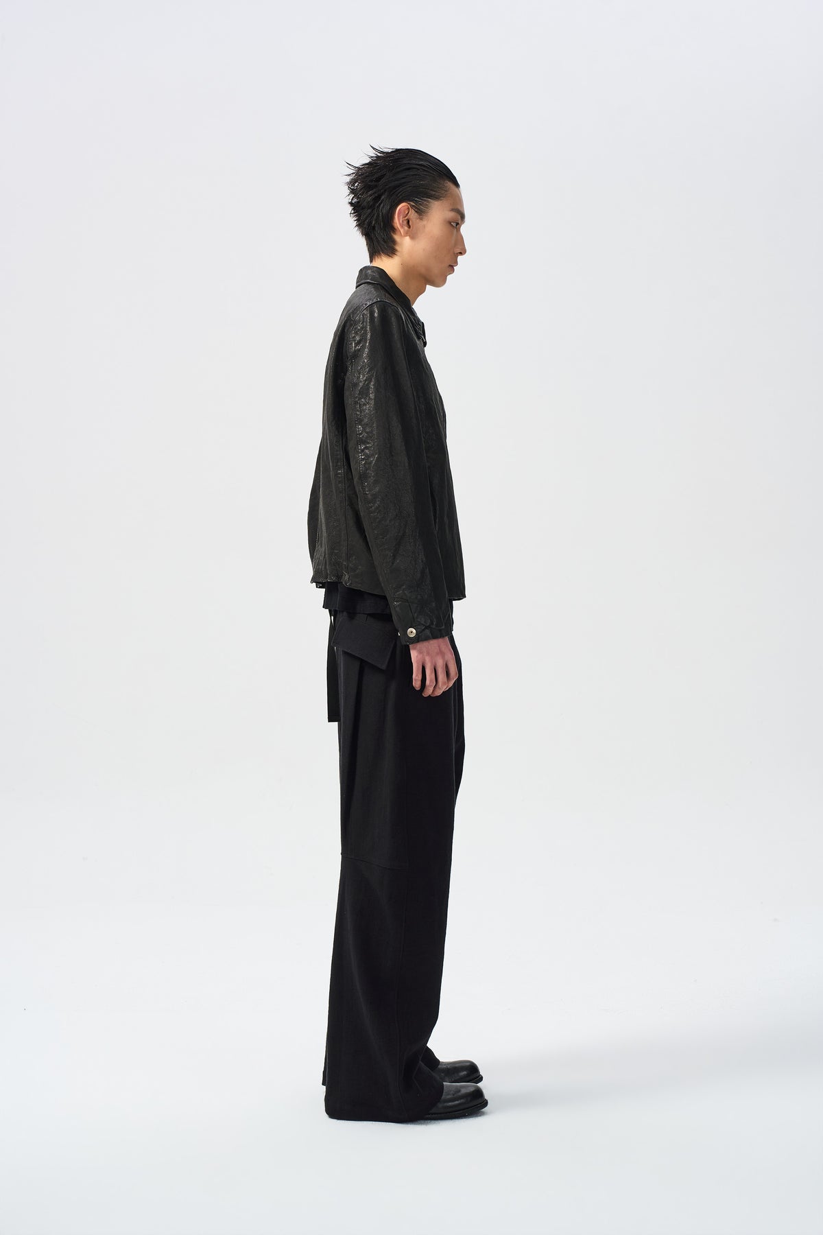 HORSEHIDE ZIP JACKET — side full view — ATTEMPT AW26