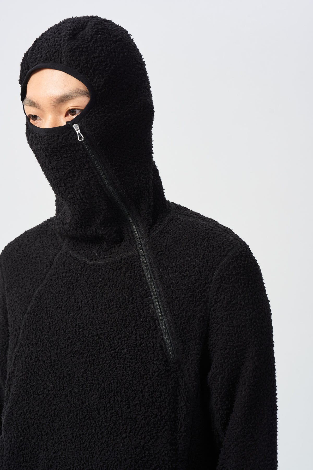 BALACLAVA TOP — balaclava opening and asymmetric zip detail — ATTEMPT AW26