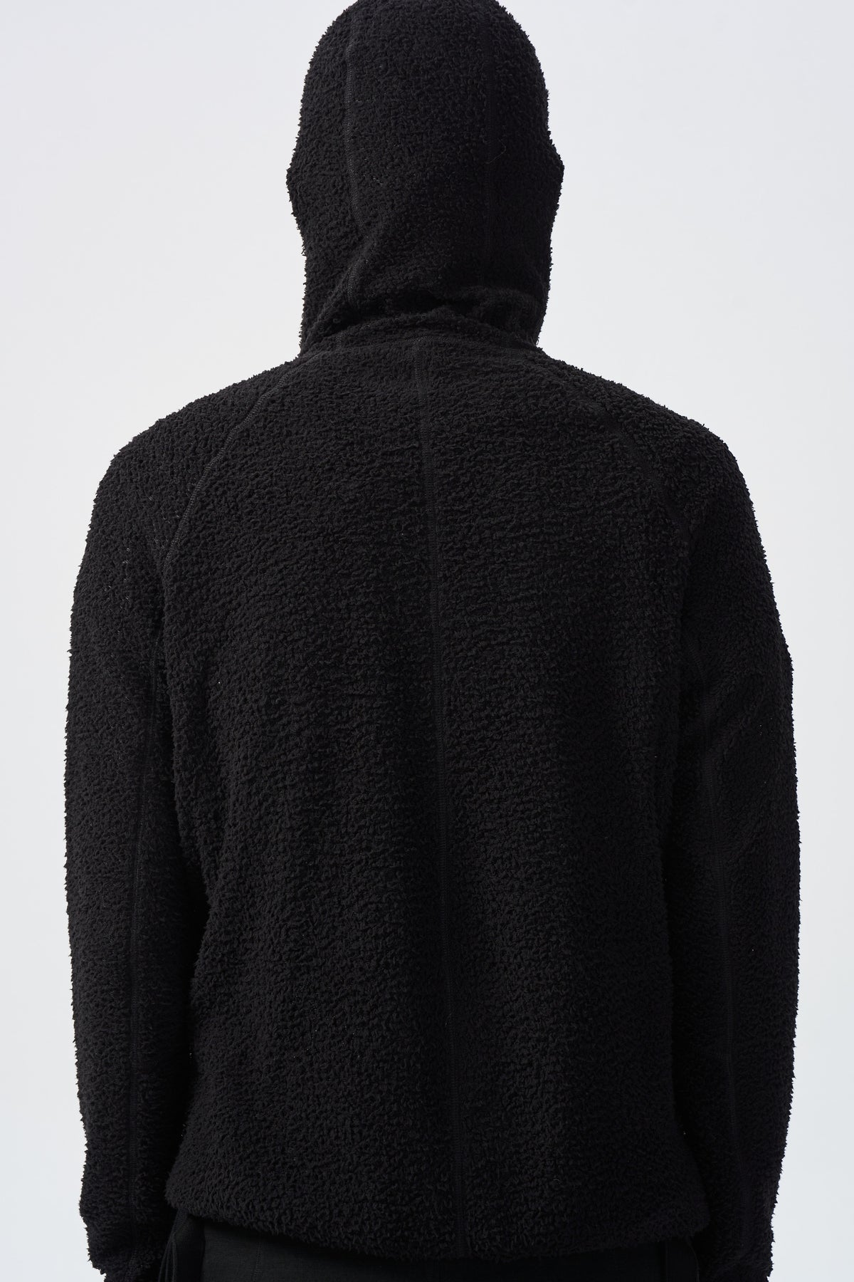 BALACLAVA TOP — back hood and shoulder seam detail — ATTEMPT AW26
