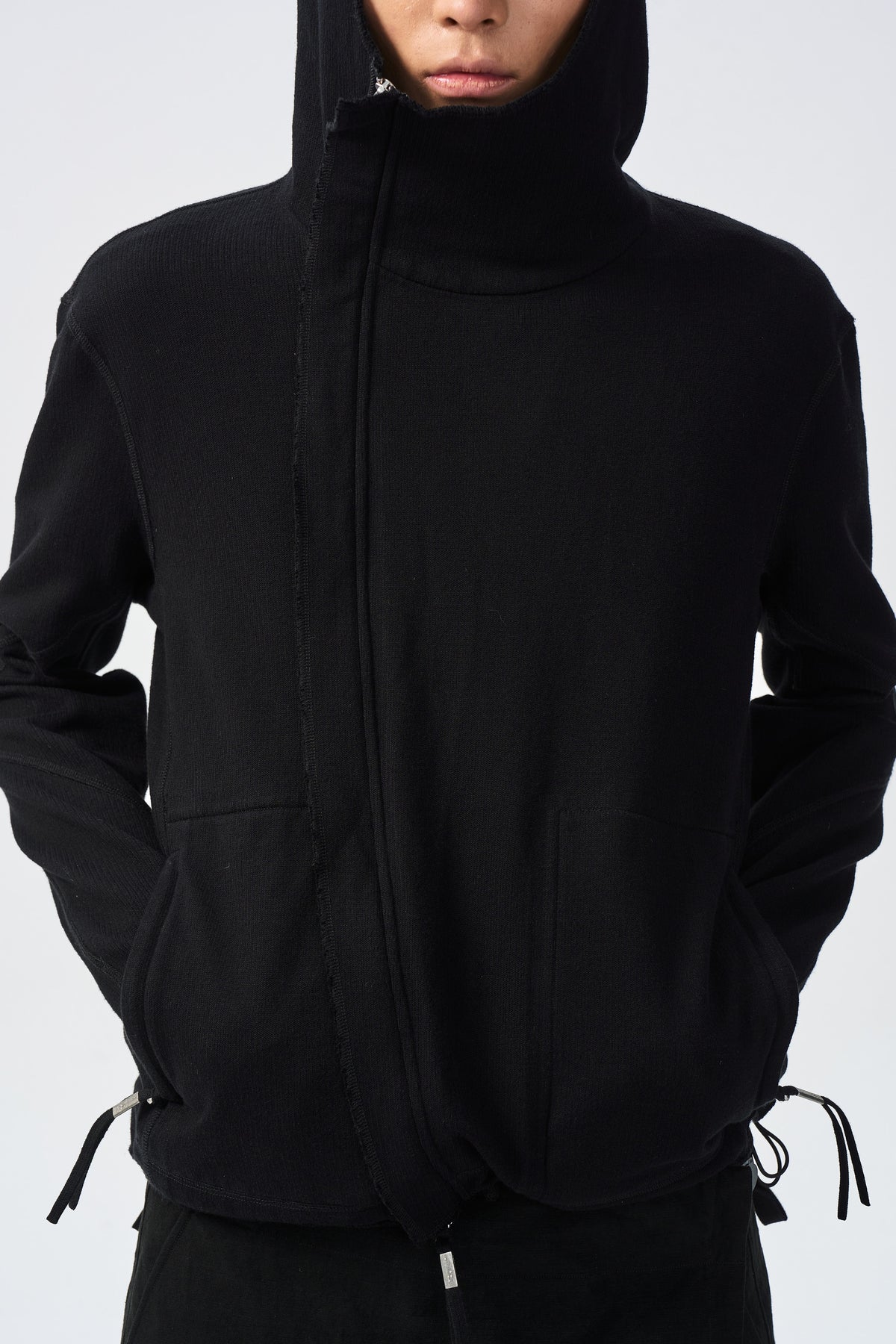 RONE HOODED JACKET — collar asymmetric zip and drawcord detail — ATTEMPT AW26