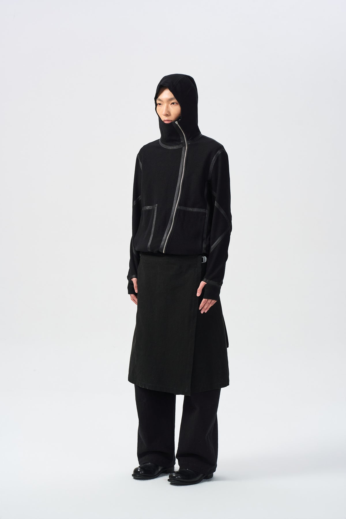 RONE HOODED JACKET — reverse side front full view — ATTEMPT AW26