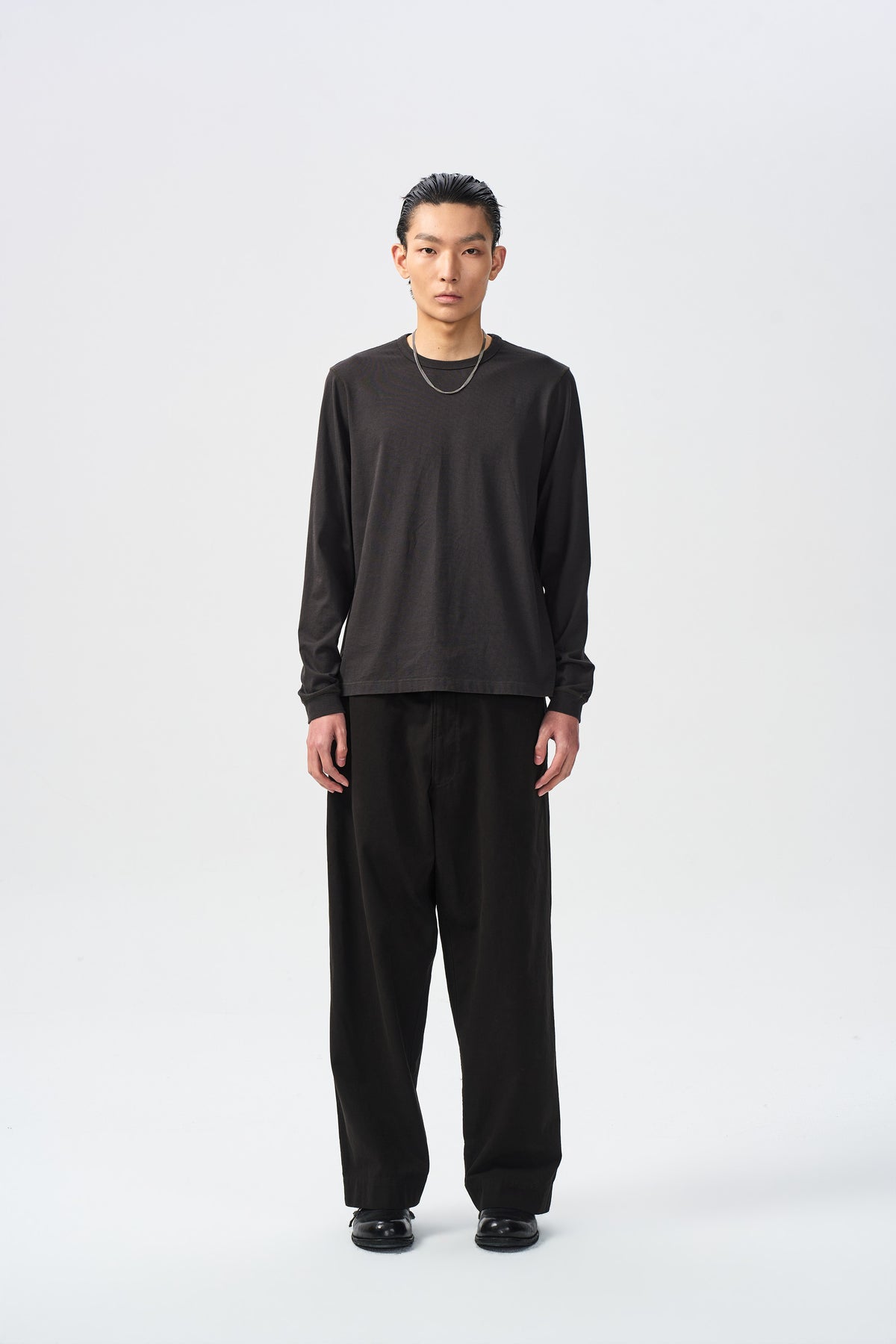 TARN FLAT TROUSERS — front full view — ATTEMPT AW26