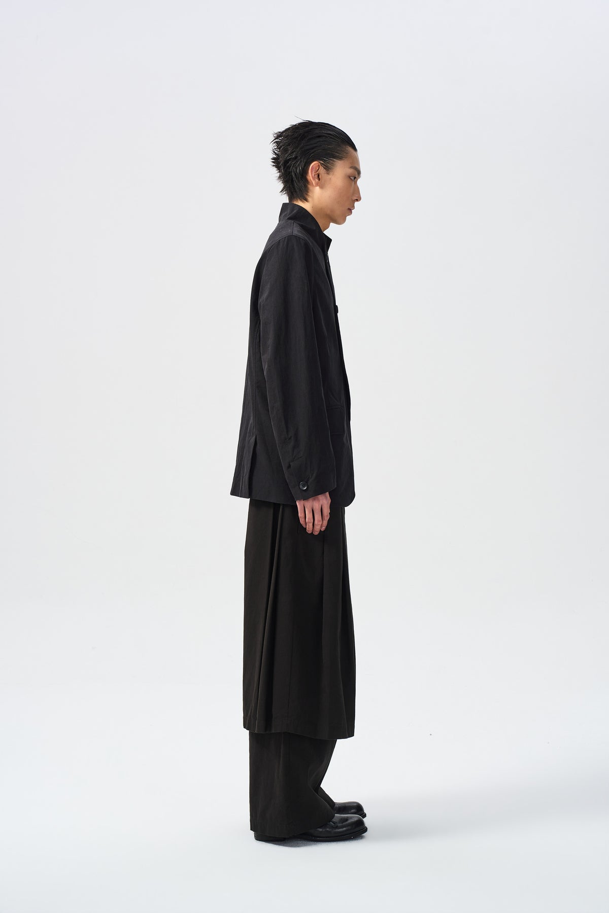 AVEL OVERLAY TROUSERS — side full view — ATTEMPT AW26