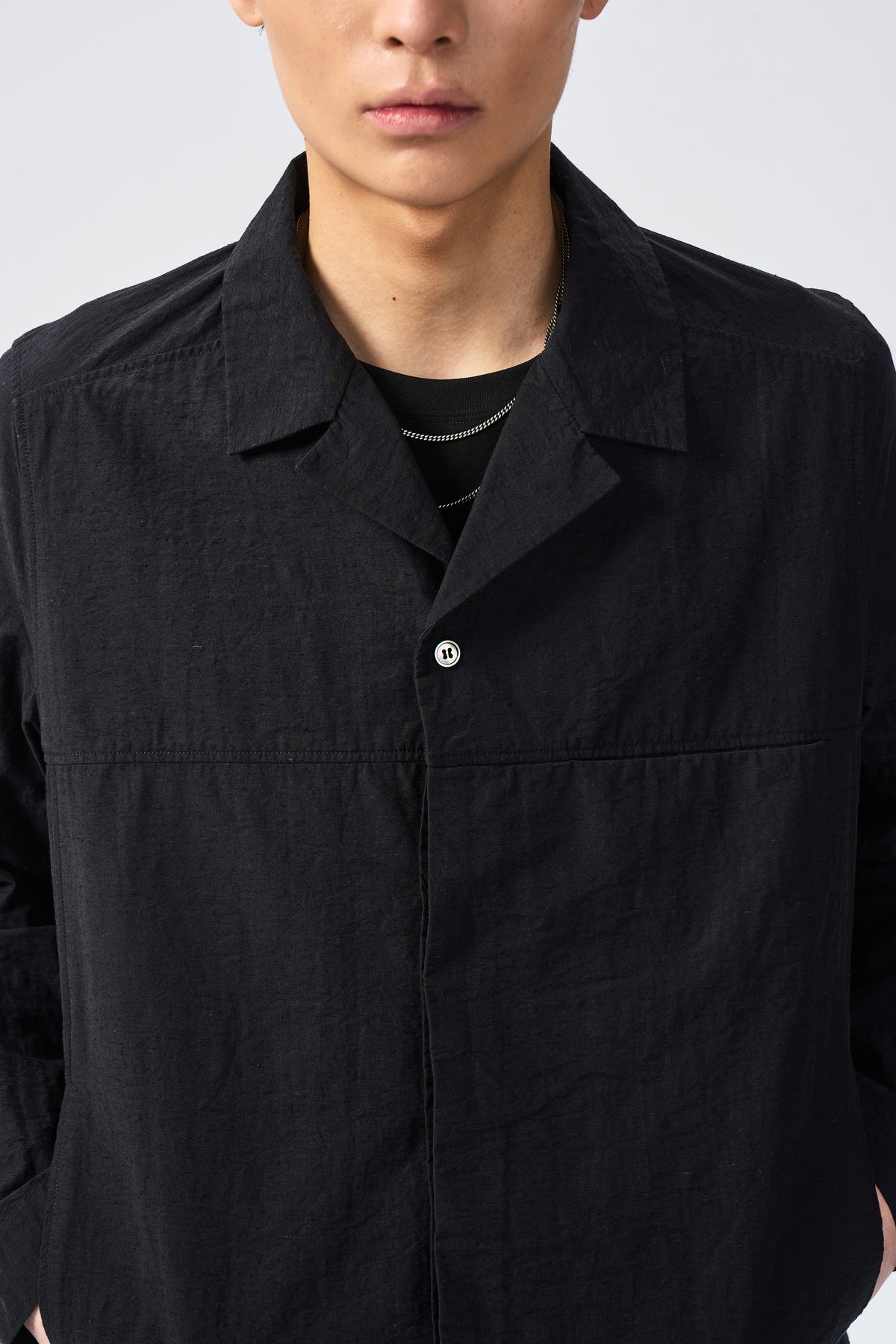 ORNE HIDDEN SHIRT — collar and concealed placket detail — ATTEMPT AW26