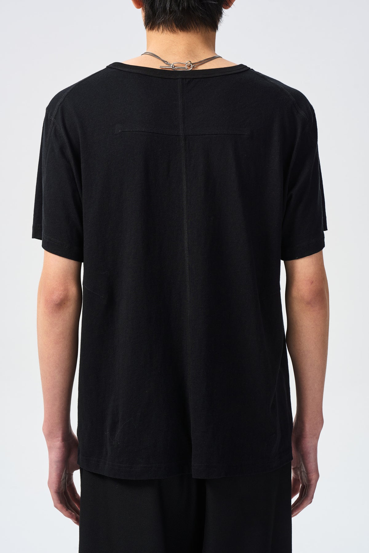 CROSS SEAM TEE — back cross seam and hem detail — ATTEMPT AW26